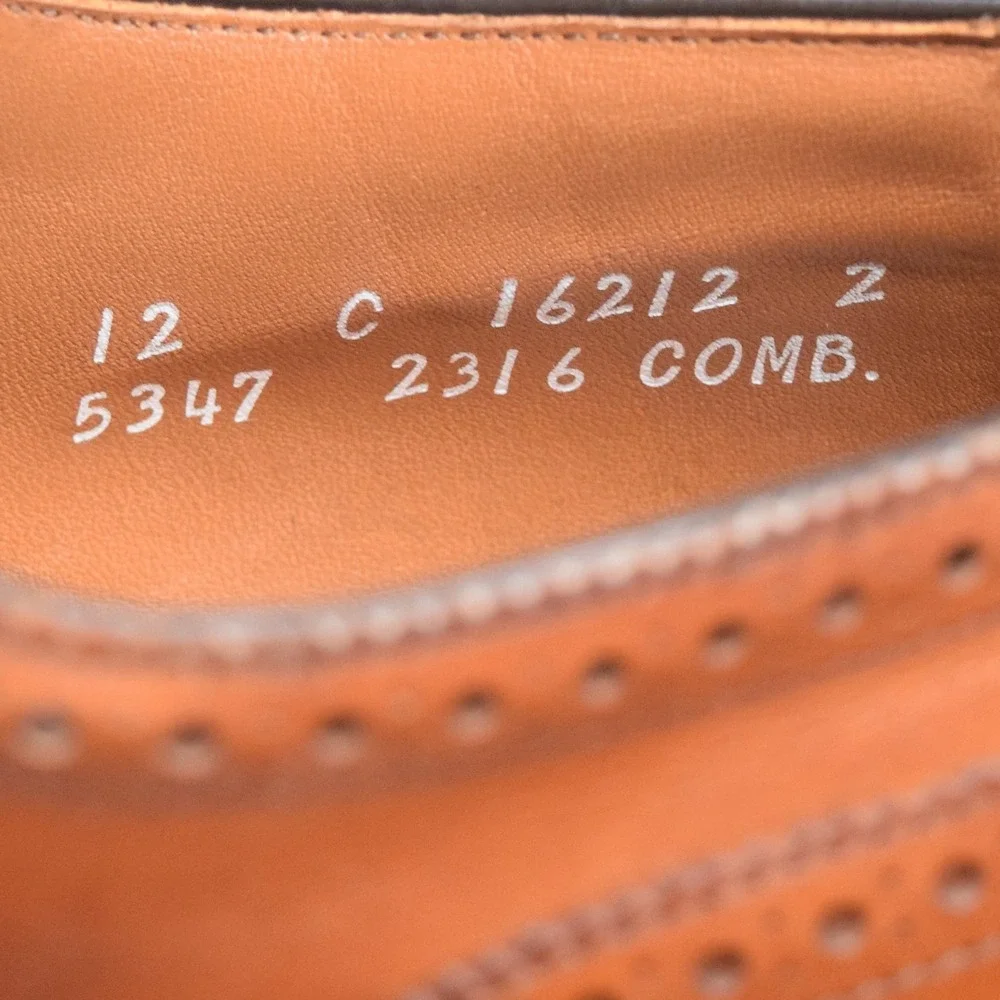 Allen Edmonds Men's Sanford Bourbon Cap Toe Derby Dress Shoes 12 C 5347 Brogue